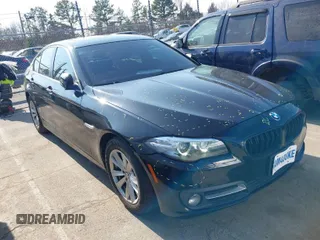 2015 BMW 5 Series 528i with VIN WBA5A5C58FD517746, listed as a IAAI auction lot 41521502 with 136,012 mi miles. Bid and sale history available at carsss.com. Image 1.