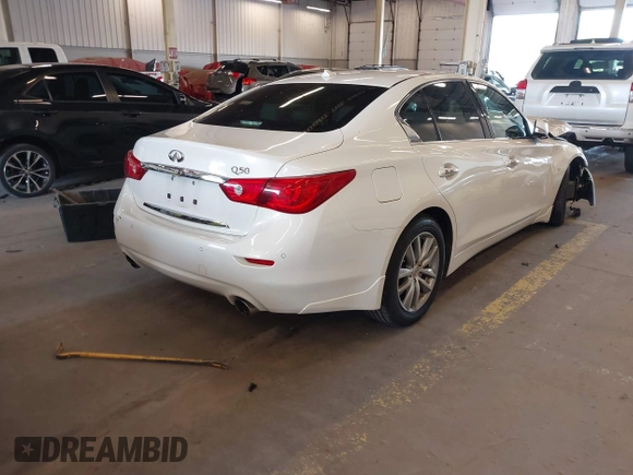 2015 Infiniti Q50 Premium with VIN JN1BV7APXFM353042, listed as a IAAI auction lot 42327460 with 108,497 mi miles and . Bid and sale history available at DreamBid. Image 4.