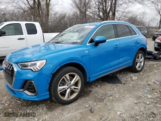 2019 Audi Q3 S line Premium Plus with VIN WA1EECF39K1088046, listed as a Copart auction lot 49435875 with 50,883 mi miles and Salvage Title. Bid and sale history available at carsss.com. Image 1.