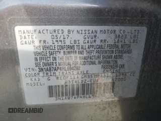 2017 Nissan Sentra S with VIN 3N1AB7AP4HL694292, listed as a Copart auction lot 44313555 with 144,218 mi miles and Salvage title. Bid and sale history available at DreamBid. Image 12.