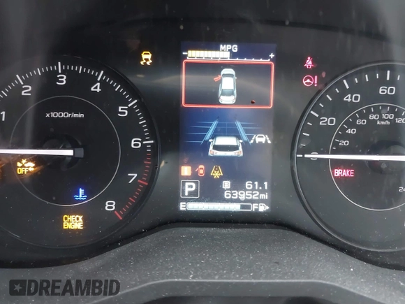 2020 Subaru Impreza with VIN 4S3GKAB69L3602396, listed as a IAAI auction lot 41621494 with 63,952 mi miles and . Bid and sale history available at DreamBid. Image 15.