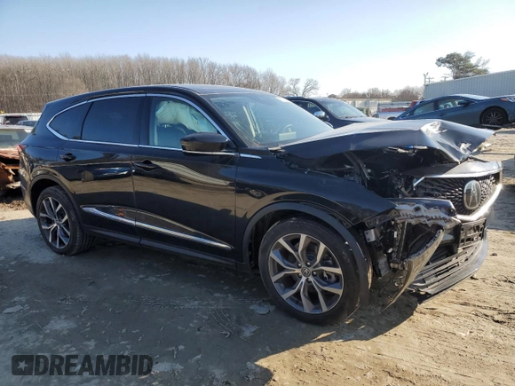 2022 Acura MDX w/Technology Package with VIN 5J8YE1H49NL037704, listed as a Copart auction lot 42837985 with 23,331 mi miles and Salvage Title. Bid and sale history available at carsss.com. Image 4.