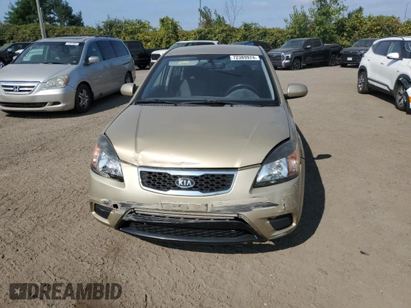 2011 Kia Rio with VIN KNADH4B38B6725531, listed as a Copart auction lot 72389974 with 124,315 mi miles and Salvage Title. Bid and sale history available at DreamBid. Image 5.