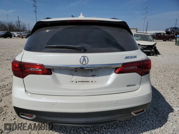 2015 Acura MDX Advance/Entertainment Pkg with VIN 5FRYD4H82FB024026, listed as a Copart auction lot 49288555 with 0 mi miles and Salvage Title. Bid and sale history available at carsss.com. Image 6.