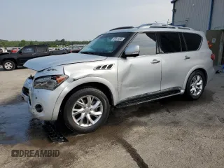 2011 Infiniti QX56 7-passenger with VIN JN8AZ2NFXB9503167, listed as a Copart auction lot 59541095 with 55,947 mi miles and Salvage title. Bid and sale history available at DreamBid. Image 1.