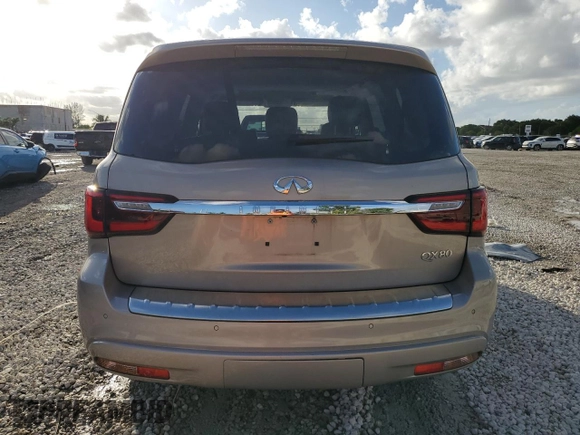 2019 Infiniti QX80 LUXE with VIN JN8AZ2ND7K9850485, listed as a Copart auction lot 76705404 with 32,121 mi miles and Salvage Title. Bid and sale history available at carsss.com. Image 6.