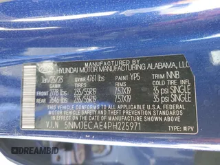 2023 Hyundai Tucson Limited with VIN 5NMJECAE4PH225971, listed as a Copart auction lot 49006685 with 36,938 mi miles and Salvage title. Bid and sale history available at DreamBid. Image 14.
