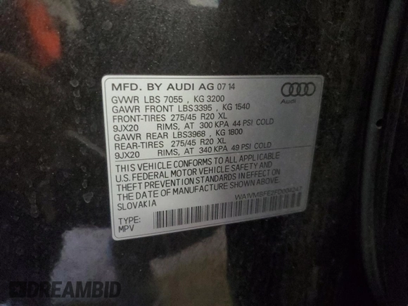 2015 Audi Q7 3.0L TDI Prestige with VIN WA1VMBFE2FD004247, listed as a Copart auction lot 46179344 with 11,745 mi miles. Bid and sale history available at carsss.com. Image 13.