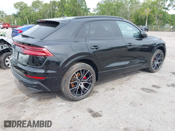 2022 Audi Q8 Premium Plus with VIN WA1EVBF18ND007050, listed as a IAAI auction lot 41863552 with 18,523 mi miles. Bid and sale history available at carsss.com. Image 4.