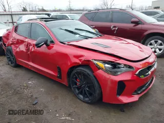 2023 Kia Stinger GT2 with VIN KNAE55LC0P6125465, listed as a IAAI auction lot 41487092 with 35,002 mi miles and . Bid and sale history available at DreamBid. Image 1.