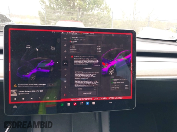 2022 Tesla Model Y Long Range with VIN 7SAYGDEE1NF421098, listed as a IAAI auction lot 42177555 with 55,855 mi miles and . Bid and sale history available at carsss.com. Image 18.