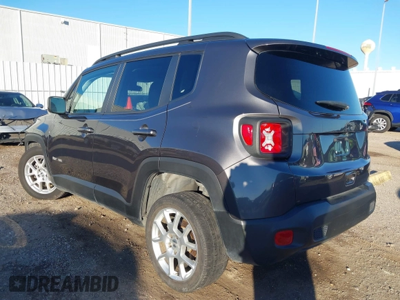 2020 Jeep Renegade Latitude with VIN ZACNJABB8LPL25157, listed as a IAAI auction lot 41065402 with 64,982 mi miles. Bid and sale history available at carsss.com. Image 3.