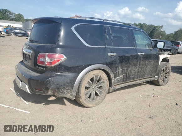 2017 Nissan Armada SV with VIN JN8AY2ND4H9009946, listed as a Copart auction lot 64395354 with 182,409 mi miles and Salvage Title. Bid and sale history available at carsss.com. Image 3.