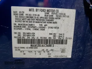 2020 Ford EcoSport SE with VIN MAJ6S3GL6LC368813, listed as a Copart auction lot 53084445 with 73,016 mi miles and Salvage Title. Bid and sale history available at carsss.com. Image 15.