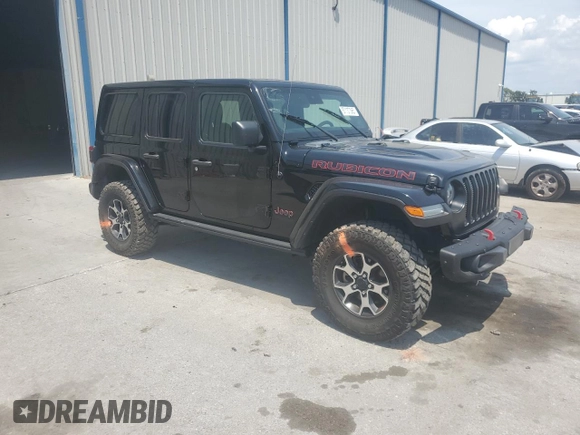 2022 Jeep Wrangler Unlimited Rubicon with VIN 1C4HJXFG1NW193437, listed as a Copart auction lot 57137365 with 56,732 mi miles and Salvage title. Bid and sale history available at DreamBid. Image 4.