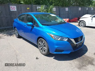 2021 Nissan Versa SV with VIN 3N1CN8EV1ML855643, listed as a IAAI auction lot 42772321 with 56,604 mi miles and . Bid and sale history available at DreamBid. Image 1.