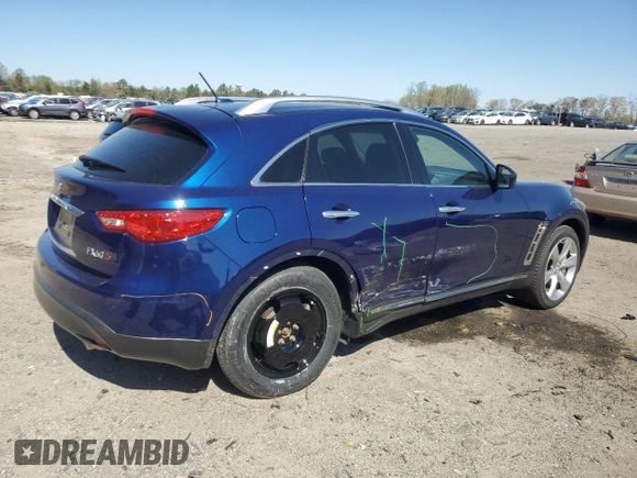 2013 Infiniti FX with VIN JN8BS1MW4DM100158, listed as a Copart auction lot 52123965 with 52,910 mi miles and Salvage Title. Bid and sale history available at DreamBid. Image 3.