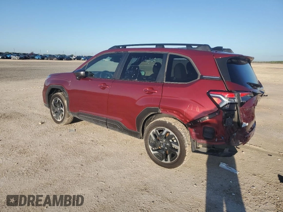 2025 Subaru Forester Limited z VIN JF2SLDRC5SH489571, wystawiony jako Copart lot #56258755 z przebiegiem 226 mil mil oraz Szkoda całkowita • Salvage title. Historia ofert i sprzedaży dostępna na DreamBid. Obrazek 2.