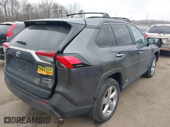 2020 Toyota RAV4 Hybrid Limited with VIN 4T3DWRFV9LU008881, listed as a IAAI auction lot 41672085 with 39,557 mi miles. Bid and sale history available at carsss.com. Image 4.