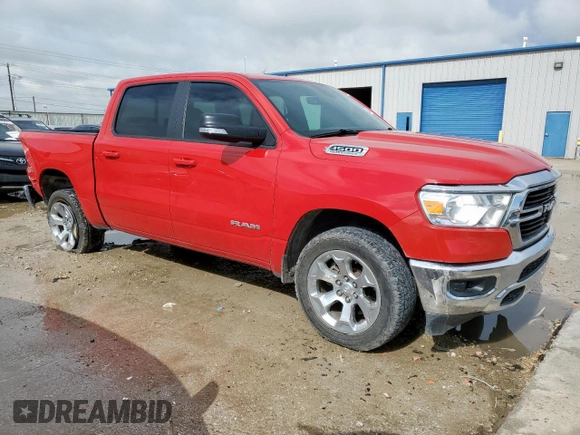 2021 Ram 1500 Big Horn z VIN 1C6SRFFT5MN626369, wystawiony jako Copart lot #54069895 z przebiegiem 74 552 mil mil oraz Szkoda całkowita • Salvage title. Historia ofert i sprzedaży dostępna na DreamBid. Obrazek 4.