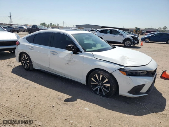 2024 Honda Civic Hatchback EX-L with VIN 19XFL1H75RE020404, listed as a Copart auction lot 49599115 with 7,523 mi miles and Salvage Title. Bid and sale history available at carsss.com. Image 4.