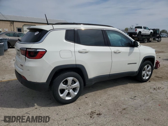 2018 Jeep Compass Latitude with VIN 3C4NJDBB2JT291162, listed as a Copart auction lot 53295245 with 82,852 mi miles and Salvage Title. Bid and sale history available at DreamBid. Image 3.