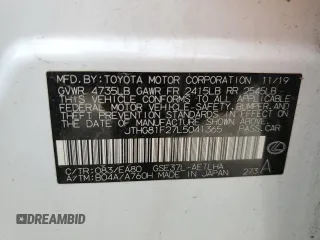 2020 Lexus IS 300 F Sport with VIN JTHG81F27L5041365, listed as a Copart auction lot 49828715 with 66,119 mi miles and Salvage title. Bid and sale history available at DreamBid. Image 14.