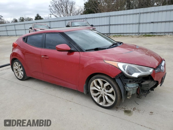 2013 Hyundai Veloster w/Black Int with VIN KMHTC6AD9DU086296, listed as a Copart auction lot 49581285 with 122,637 mi miles and Salvage Title. Bid and sale history available at carsss.com. Image 4.