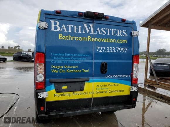 2022 Ram ProMaster Cargo with VIN 3C6LRVNG1NE130073, listed as a Copart auction lot 74721204 with Not Provided miles and Non Repairable. Bid and sale history available at DreamBid. Image 6.