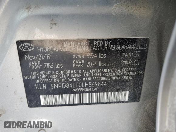 2020 Hyundai Elantra SEL with VIN 5NPD84LF0LH569844, listed as a Copart auction lot 44414925 with 137,974 mi miles and Salvage Title. Bid and sale history available at carsss.com. Image 14.