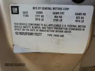 2005 Chevrolet Classic with VIN 1G1ND52F05M170277, listed as a Copart auction lot 88685585 with 90,280 mi miles and Salvage Title. Bid and sale history available at carsss.com. Image 13.