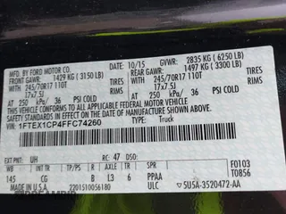 2015 Ford F-150 XL with VIN 1FTEX1CP4FFC74260, listed as a IAAI auction lot 41555925 with 61,583 mi miles and . Bid and sale history available at DreamBid. Image 9.