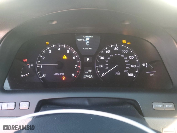 2009 Lexus LS 460 LWB with VIN JTHGL46FX95035992, listed as a Copart auction lot 46688365 with 109,763 mi miles and Salvage Title. Bid and sale history available at carsss.com. Image 9.