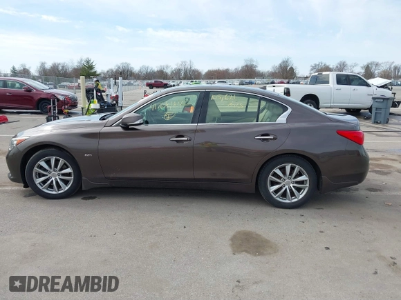 2016 Infiniti Q50 2.0t Premium with VIN JN1CV7AR3GM250651, listed as a IAAI auction lot 41768184 with 105,621 mi miles. Bid and sale history available at carsss.com. Image 14.
