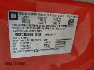 2011 Chevrolet Silverado 1500 LT with VIN 3GCPCSE09BG160368, listed as a Copart auction lot 50076445 with 79,417 mi miles and Clean Title. Bid and sale history available at DreamBid. Image 13.