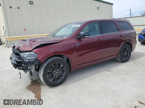 2022 Dodge Durango Orange Sport with VIN 1C4SDHCT1NC102379, listed as a Copart auction lot 48990455 with 53,893 mi miles and Salvage title. Bid and sale history available at DreamBid. Image 1.