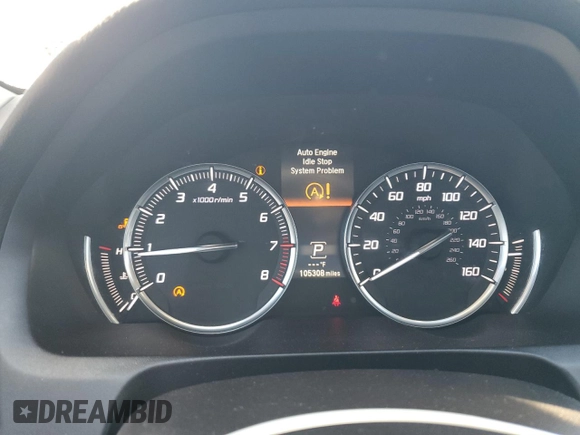 2015 Acura TLX V6 Tech with VIN 19UUB3F5XFA007378, listed as a Copart auction lot 75168544 with 105,308 mi miles and Salvage Title. Bid and sale history available at carsss.com. Image 9.