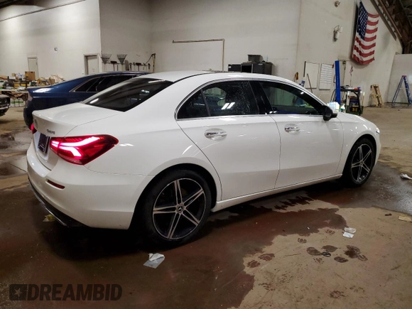2022 Mercedes-Benz A 220 with VIN W1K3G4FB7NJ372242, listed as a Copart auction lot 44245955 with 44,009 mi miles and Salvage Title. Bid and sale history available at DreamBid. Image 3.