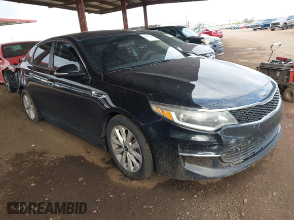 2018 Kia Optima LX with VIN 5XXGT4L39JG251635, listed as a IAAI auction lot 41933408 with 135,718 mi miles. Bid and sale history available at carsss.com. Image 1.