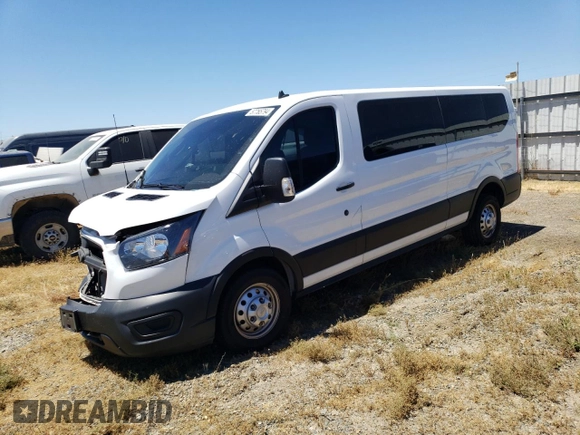 2022 Ford Transit Passenger XL with VIN 1FBAX9YG3NKA59727, listed as a Copart auction lot 57765794 with 21,845 mi miles and Salvage Title. Bid and sale history available at DreamBid. Image 1.