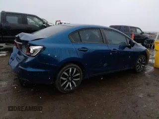 2015 Honda Civic EX-L with VIN 2HGFB2F90FH526463, listed as a Copart auction lot 52945805 with 138,646 mi miles and Salvage Title. Bid and sale history available at carsss.com. Image 3.