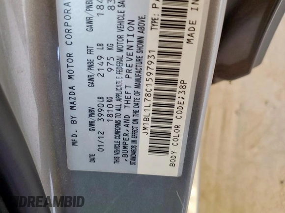 2012 Mazda 3 i Touring с VIN JM1BL1L78C1597931, выставлен на аукционе Copart как лот 61635785 с пробегом 153 833 миль миль и Чистый • Clean title. История ставок и продаж доступна на DreamBid. Изображение 12.
