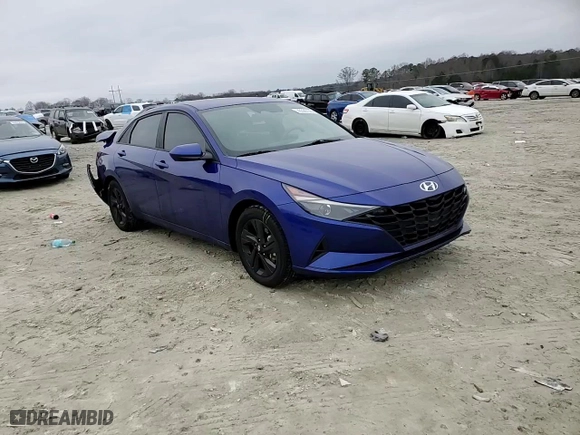 2022 Hyundai Elantra Hybrid Blue with VIN KMHLM4AJ6NU027361, listed as a Copart auction lot 43530705 with 50,285 mi miles and Salvage Title. Bid and sale history available at carsss.com. Image 10.