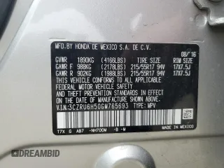 2016 Honda HR-V EX with VIN 3CZRU6H50GM765693, listed as a Copart auction lot 51143835 with 59,060 mi miles and Salvage Title. Bid and sale history available at DreamBid. Image 13.
