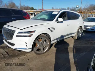 2023 Genesis GV80 with VIN KMUHCESC2PU144051, listed as a IAAI auction lot 41459754 with 14,978 mi miles and . Bid and sale history available at DreamBid. Image 20.