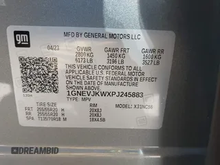 2023 Chevrolet Traverse RS with VIN 1GNEVJKWXPJ245883, listed as a IAAI auction lot 42103099 with 21,832 mi miles and . Bid and sale history available at DreamBid. Image 9.