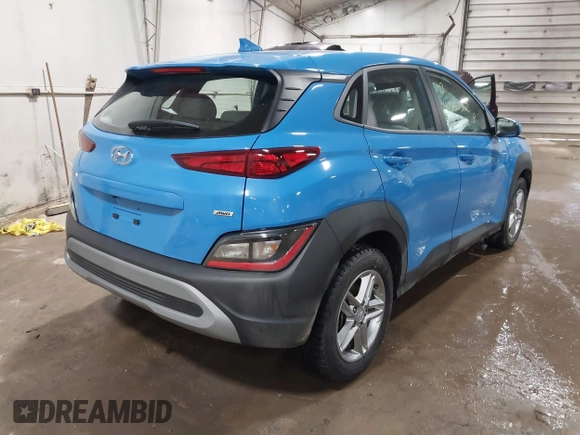 2022 Hyundai Kona SE with VIN KM8K2CAB5NU773515, listed as a IAAI auction lot 41360362 with 14,709 mi miles. Bid and sale history available at carsss.com. Image 4.
