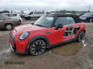 2023 MINI Convertible Cooper S with VIN WMW43DL07P3P47046, listed as a Copart auction lot 71647614 with 10,498 mi miles and Salvage Title. Bid and sale history available at carsss.com. Image 1.