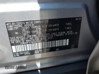 2022 Toyota RAV4 Hybrid XLE Premium with VIN JTMB6RFV1ND063963, listed as a IAAI auction lot 42550907 with 35,012 mi miles and . Bid and sale history available at DreamBid. Image 9.