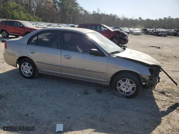 2002 Honda Civic LX with VIN 2HGES16592H539113, listed as a Copart auction lot 49825885 with 0 mi miles and Salvage Title. Bid and sale history available at carsss.com. Image 4.
